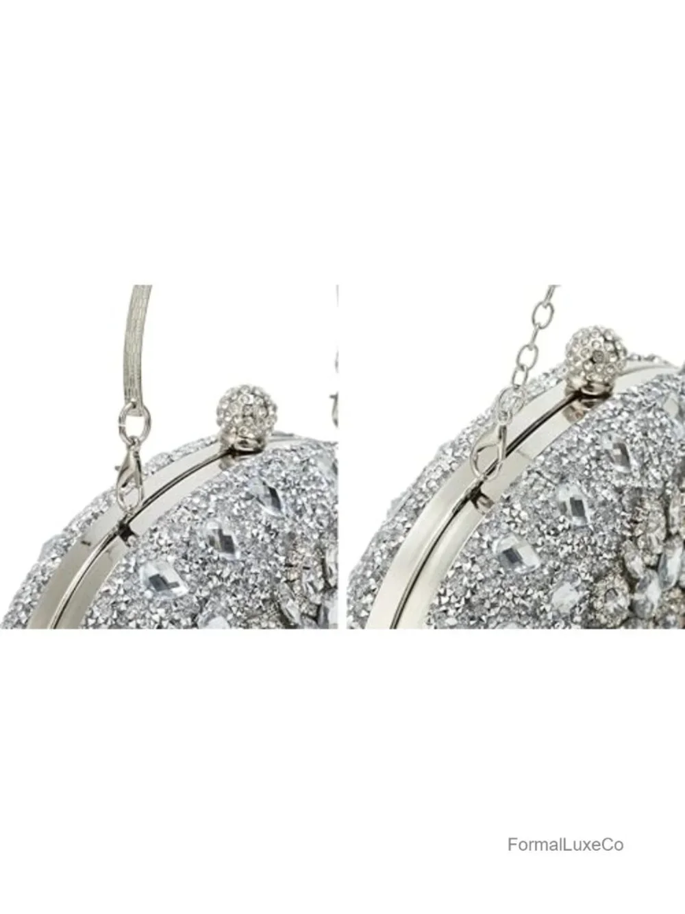 Double Sided Rhinestone Clutch Evening Bag Crystal Diamond Wristlet Wrist Purse